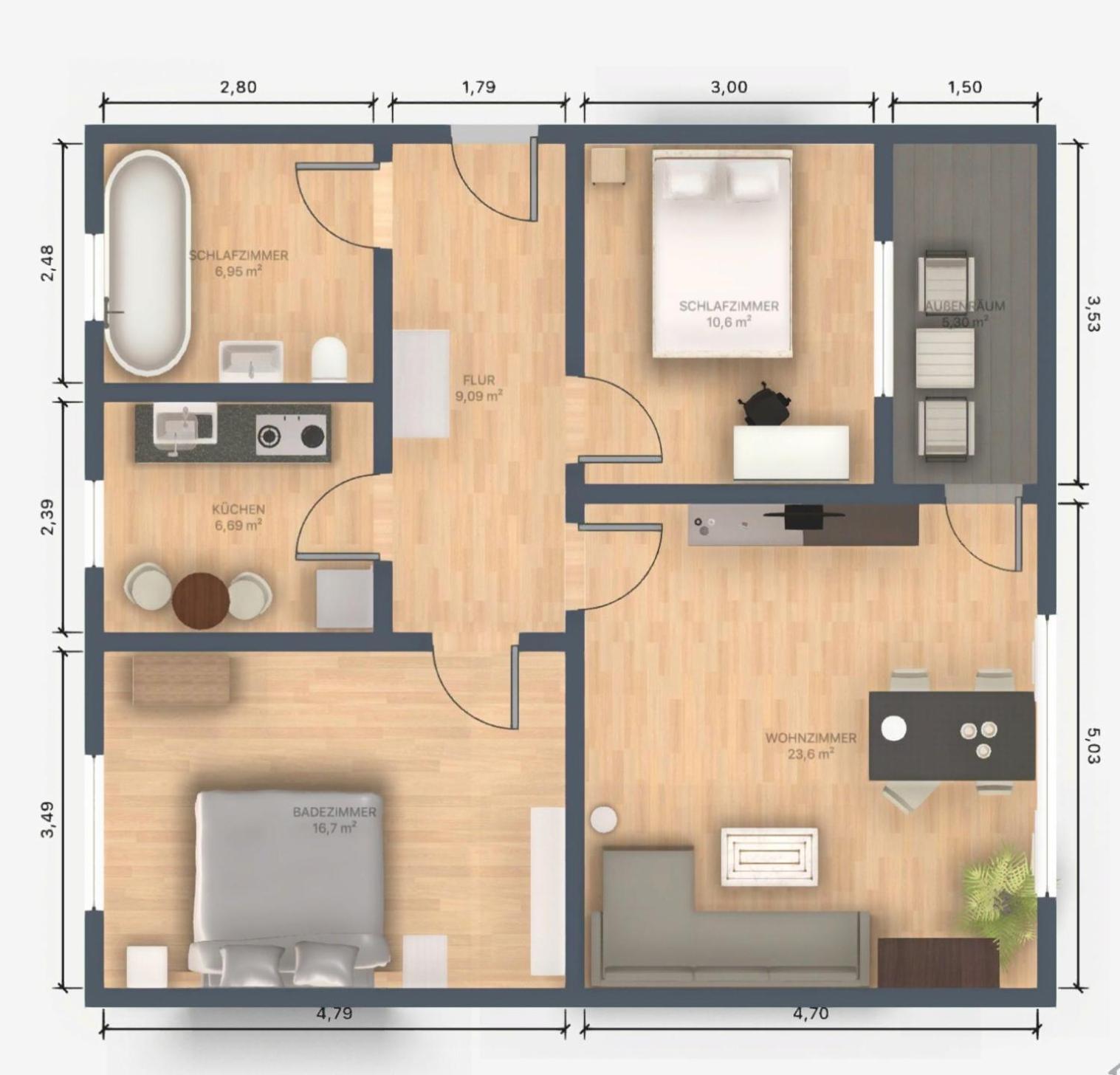 Ecocube Apartment3 Meppen 5Pers, Balkon, Kueche, Waschmaschine Exteriör bild